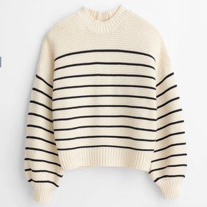 Alex Mill | NWOT Button-back crewneck sweater in stripe size M